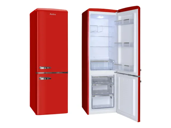 AMICA FK2965.3RAA Kühlschrank 181 cm Rot Retro SlimSize 244 l – Bild 2
