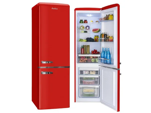 AMICA FK2965.3RAA Kühlschrank 181 cm Rot Retro SlimSize 244 l