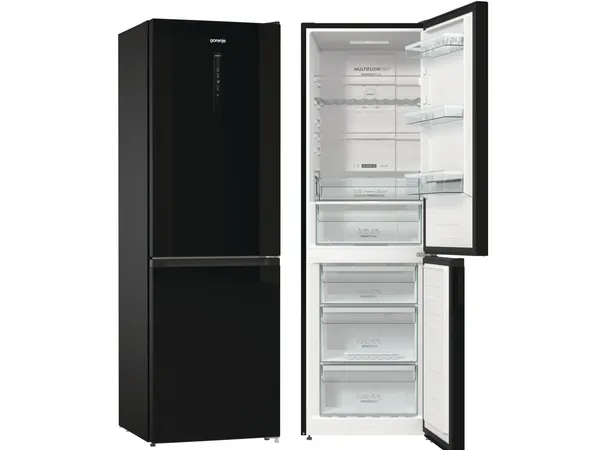 GORENJE NRK6192ABK4 No-Frost-Kühlschrank 185 cm Schwarz AdaptTech KitchenFit CrispZone und Convert ZoneFresh Schubladen 300 l