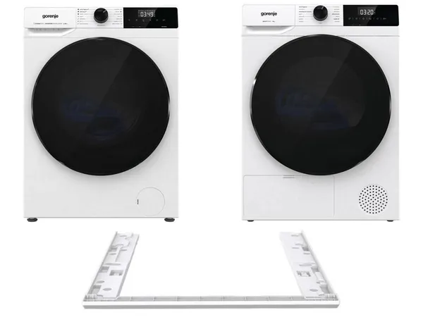 Waschmaschine GORENJE WNHAI84APS/PL + DHNA82/PL + Waschmaschinen-Trockner-Anschluss SKHNE80W/PL